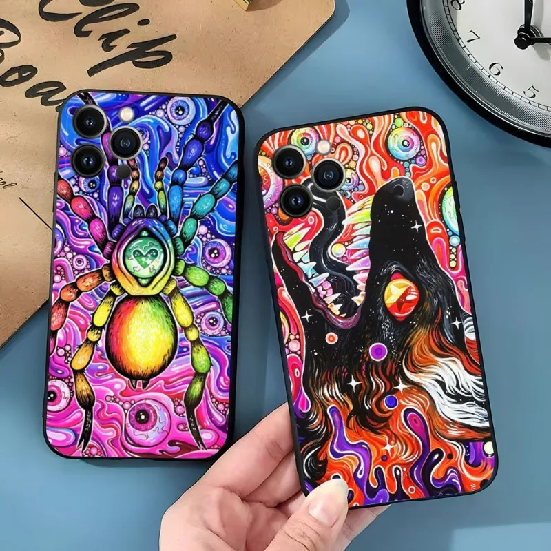 Чехол для телефона с изображением Раскрашенной змеи-волка-лисицы для Iphone 11ProMax 13 12 Pro Max Mini Xr X Xs 6 6s 7 8 Plus Funda Shell Cover on.