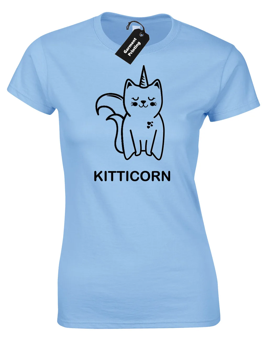 Женская футболка KITTICORN, футболка, забавная Милая кошка, любовник, единорог, мем