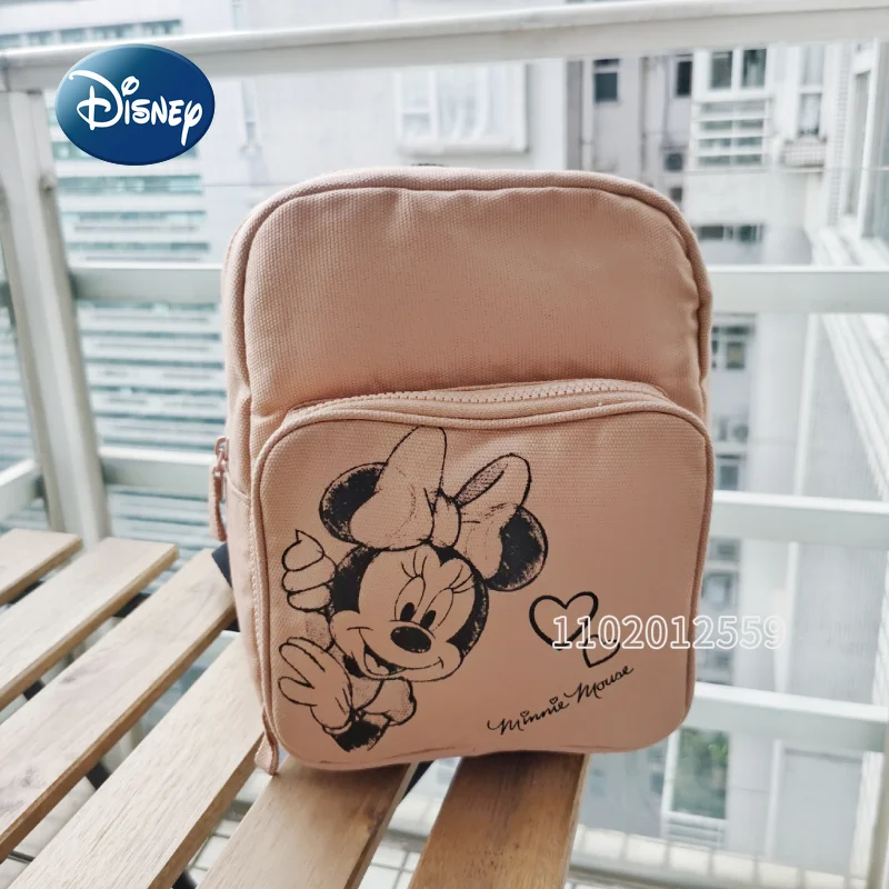 Disney Minnie New Girls' Backpack Cartoon Cute Girls' School Bag Vintage Fashion Leisure Travel Mini Backpack Large Capacity