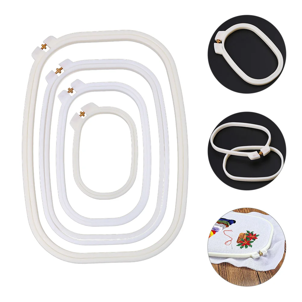 

Embroidery Hoop Cross Hoops Frames Needlework Sewing Frame Plastic Supplies Ring Diy Oval Rectangular Handy Display Accessories