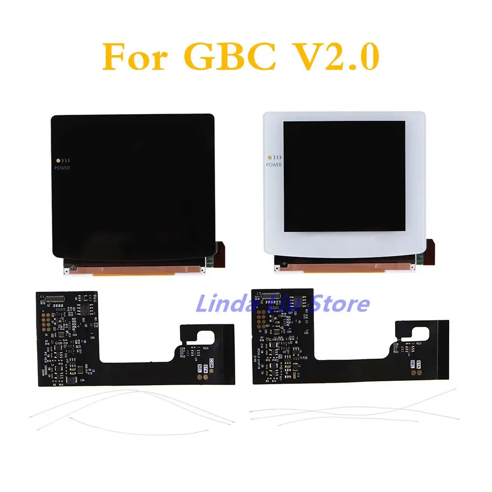 1set IPS V2 LCD Screen Kits for GBC high light backlight pixel ips lcd kits for Gameboy Color with more 25% display area screen