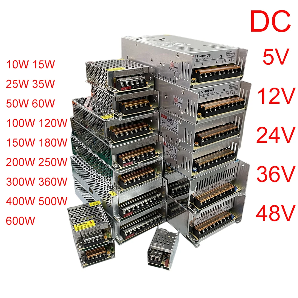 DC 5 в 12 В 24 36 48 импульсный источник питания 220 до 2A 3A 4A 5A 10A 15A 20A 30A 40A 50A 60A мощность