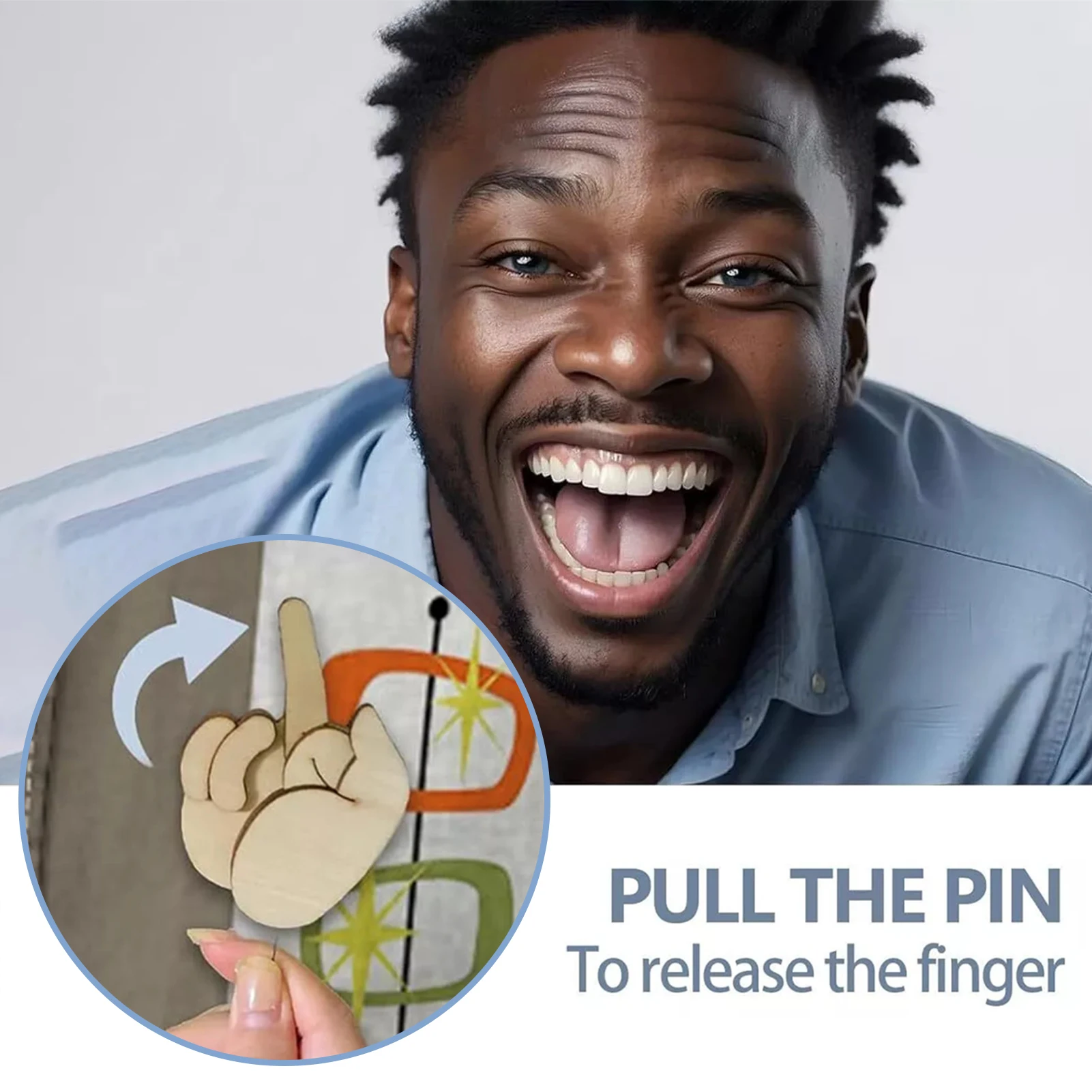 Забавная деревянная брошь на палец несловесная Очаровательная дизайнерская