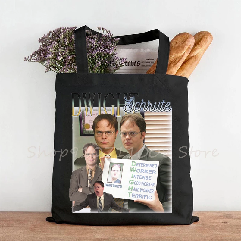 

Забавная сумка для покупок DWIGHT SCHRUTE, забавная офисная сумка для покупок, забавная Холщовая Сумка-тоут 80-90-х годов, многоразовые