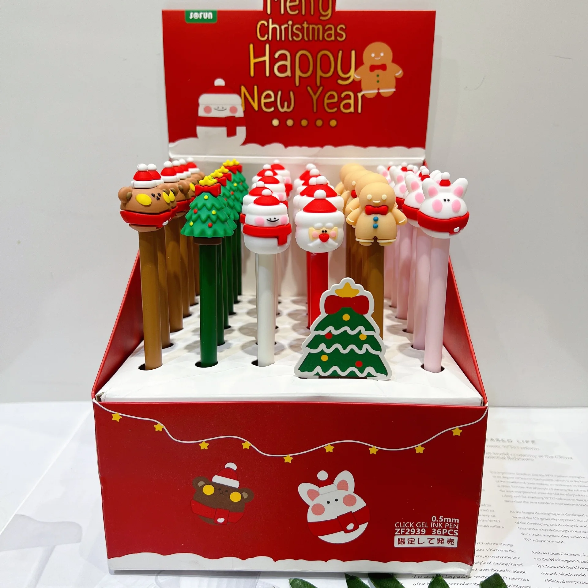 

36 шт./партия, гелевые ручки с черными чернилами, 0,5 мм