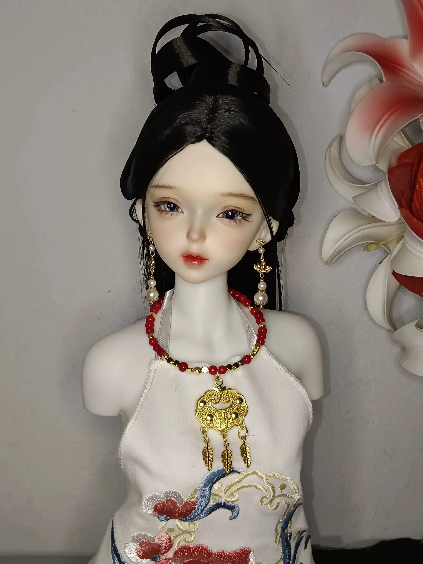 Фото Парики для кукол BJD 1/4 1/3, винтажный стиль, длинные волосы, для костюмов Ханьфу, парик феи для MSD SD13, аксессуары для кукол SSDF Uncle A1724 №5