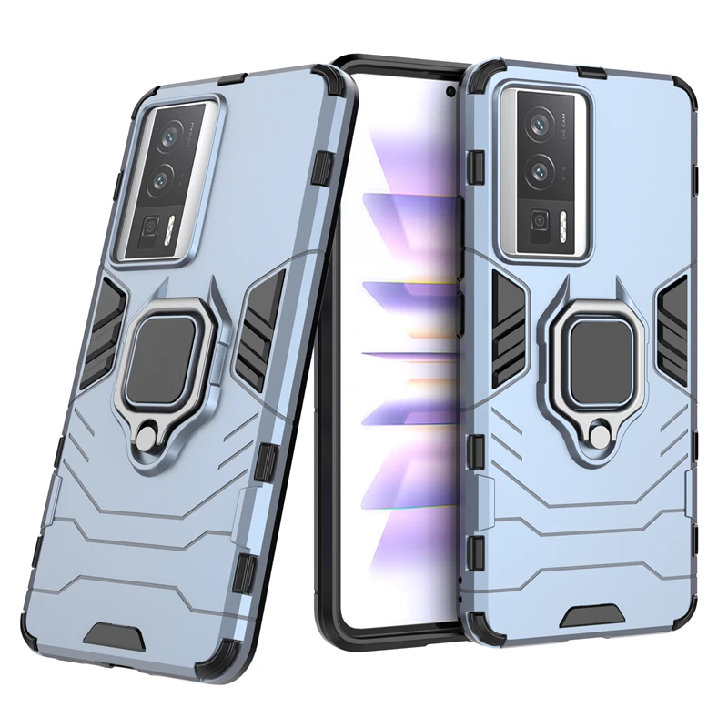 For Poco F5 Pro Case Cover Poco F5 Pro Capas Phone Bumper Back Shockproof Ring Magnetic Metal Holder Fundas Xiaomi Poco F5 Pro