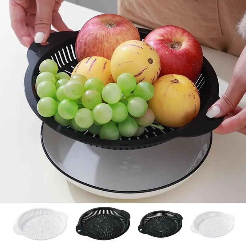 

Fruit Drainer Hangable Salad Spinner Fruit Vegetable Water Drain Round Washing Spinner Bowl Multi Purpose Washing Basket Drain