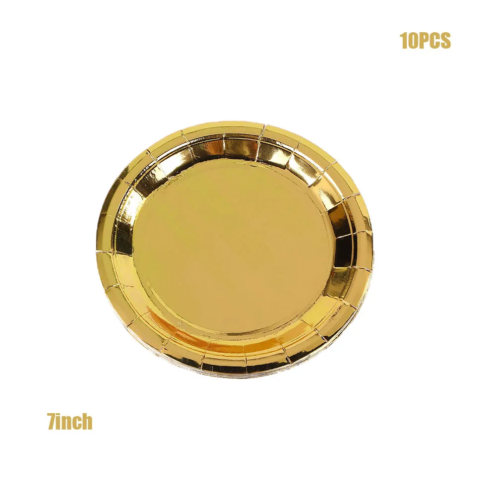 Одноразовая золотая посуда для праздника