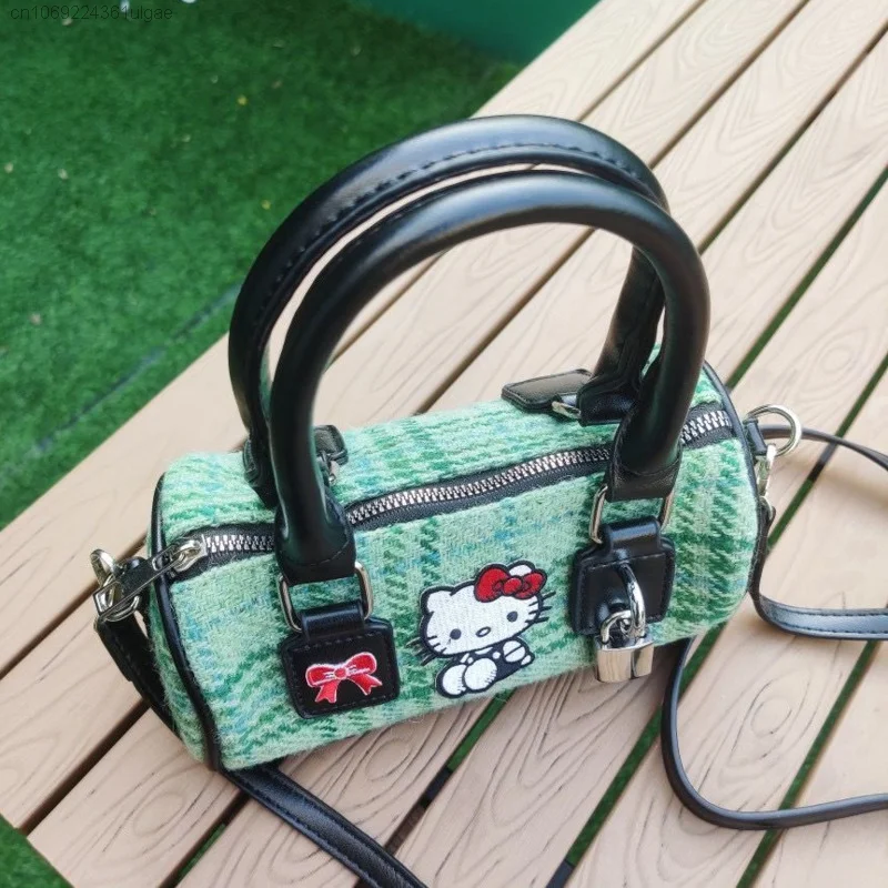 Sanrio Hello Kitty женская милая зеленая сетчатая сумка через плечо универсальная модная