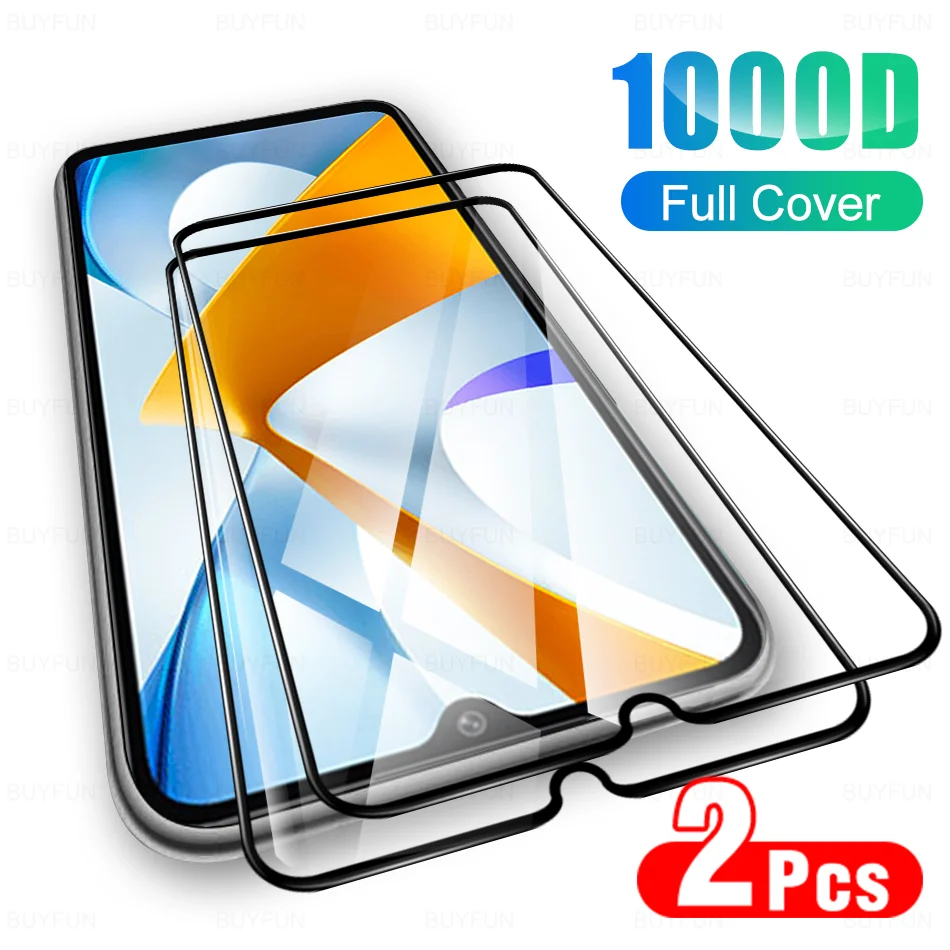 

2pcs 10D Glass For Xiaomi Poco C40 Black Edge Tempered Glass Screen Protectors Xiomi PocoC40 Pofo C 40 Phone Protection Film 9h