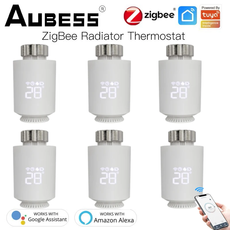 

Tuya ZigBee3.0 Smart Radiator Actuator Programmable Thermostatic Radiator Valve Temperature Controller Support Alexa Google Home