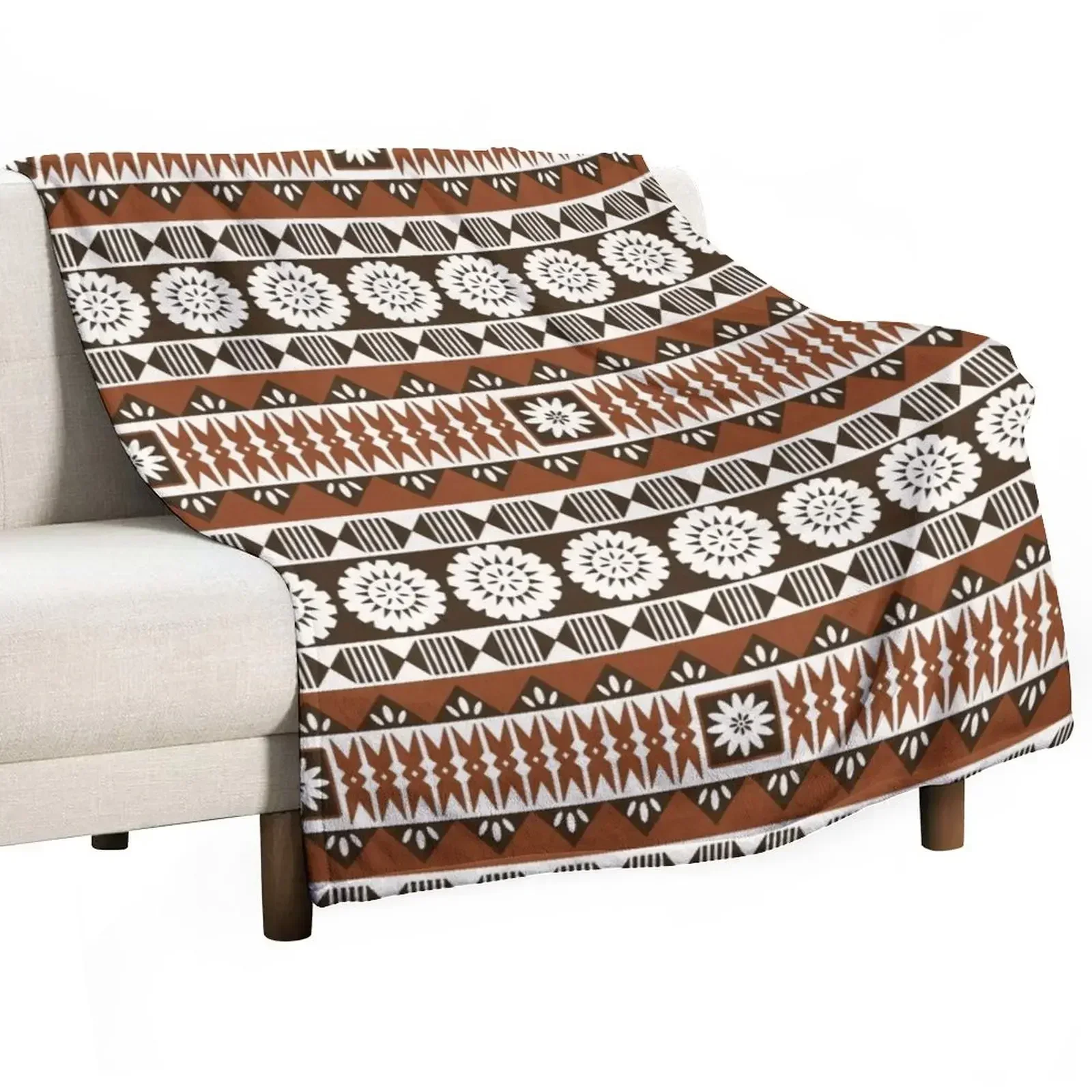 Fijian Masi 2/Neutrals Throw Blanket Свободные термоодеяла и пледы Роскошные одеяла