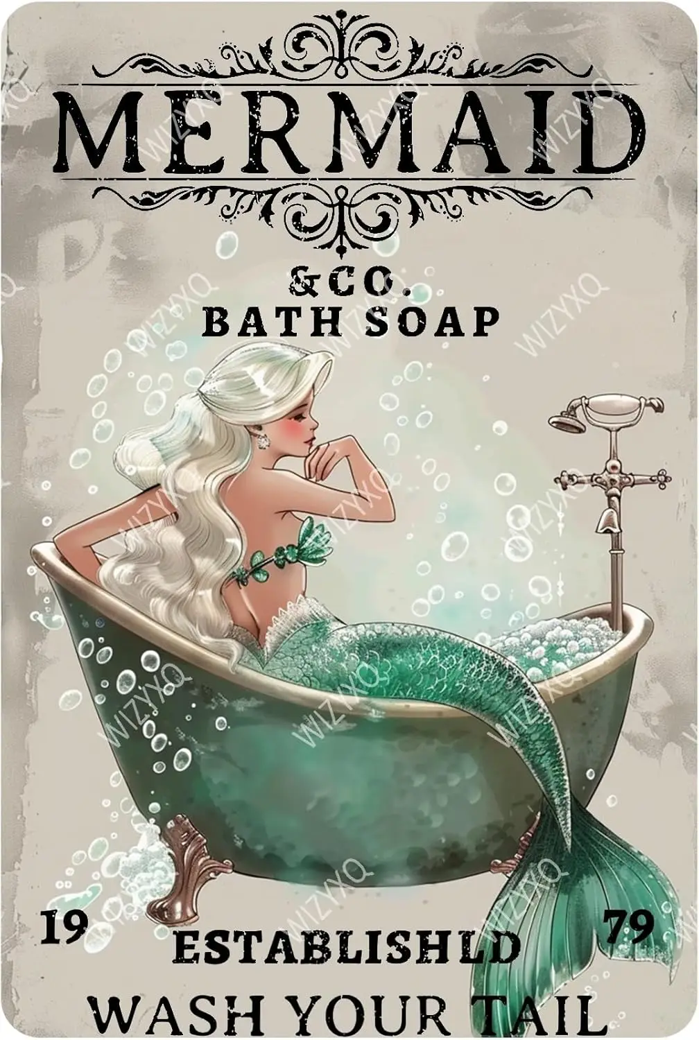 Забавный Metl Sgns Mermd Compny Bth Sop Sgn Vntge Tn Домашний декор Wll Plque Ретро lumnum для домашнего