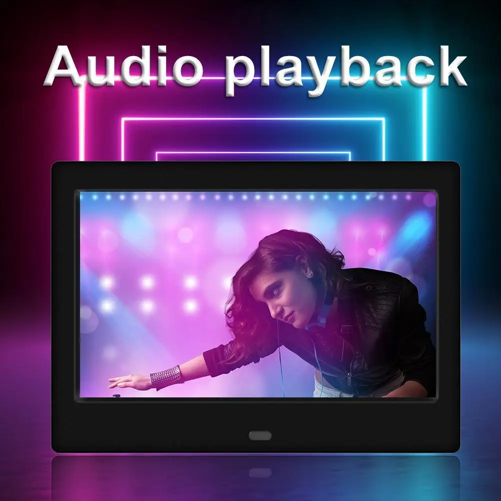 7-дюймовая HD фоторамка цифровой MP3 MP4 плеер с поддержкой USB/MMC/SD/MS карты 800*480 умная