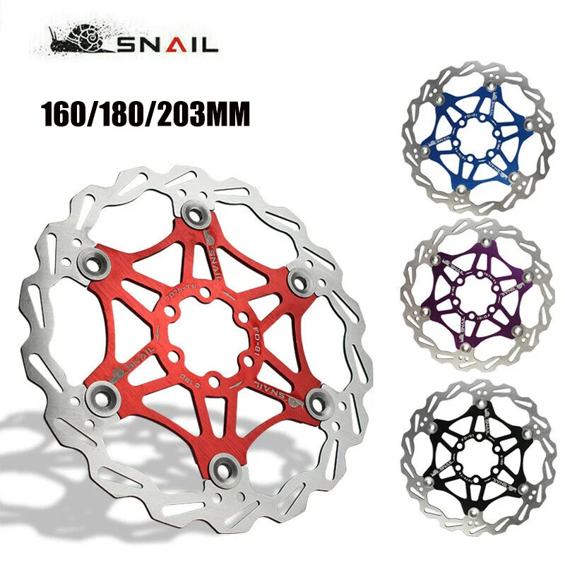 

SNAIL Disc Brake Rotor MTB Bicycle Floating Rotor Heat Dissipation 140/160mm Stainless Steel rotor 180/203mm Cycling Accessories