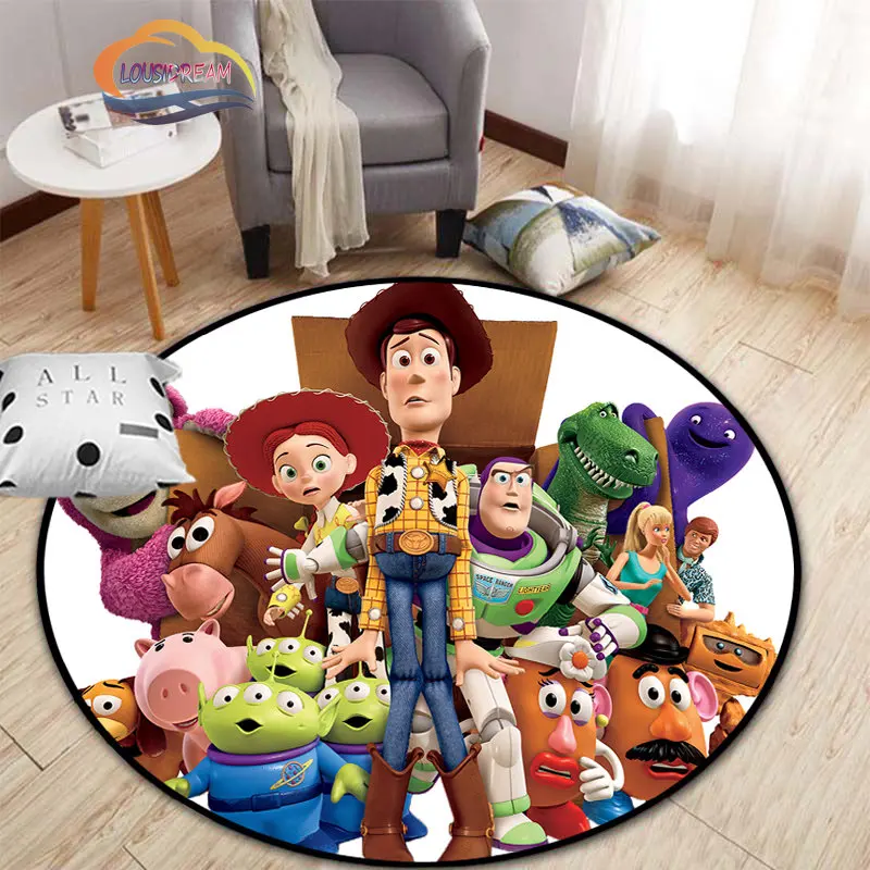 

Cartoon Series Toy Story Round Carpet Living Room and Child Bedroom Rug Floor Mat Computer Chair Area Decoration Carpets