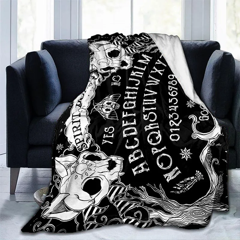 

Throw Blanket Witchy Premium Blanket Gothic Home Decor Blanket Halloween Decor Gifts Witchcraft Blankets Cat Skulls Ouija Board