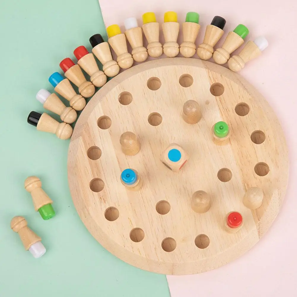 

Montessori Educational Wooden Toys Kids Learning Color Sensory Toys Memory Match Stick Chess Puzzle Game Party Game For X1g3