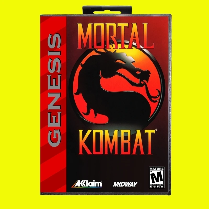 Игровая карта Mortal Kombat MD 16-битная с американской коробкой для картриджа игровой