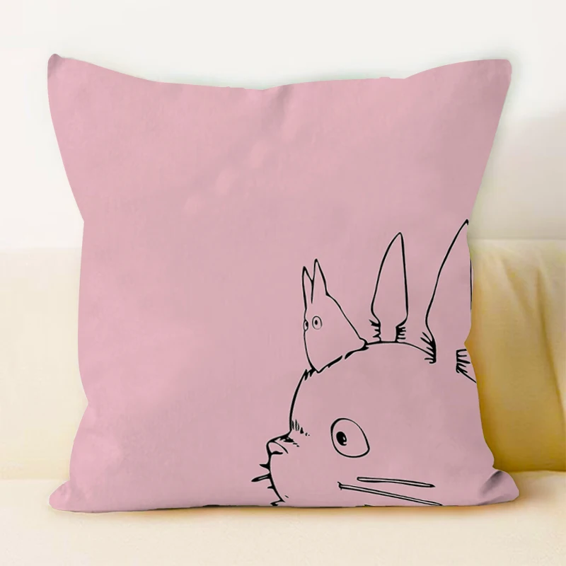 

Anime Pillow Cases Kawaii Pillowcases for Pillows 45x45 Totoro Double Sided Printing Pillowcase Cushion Cover Short Plush Covers