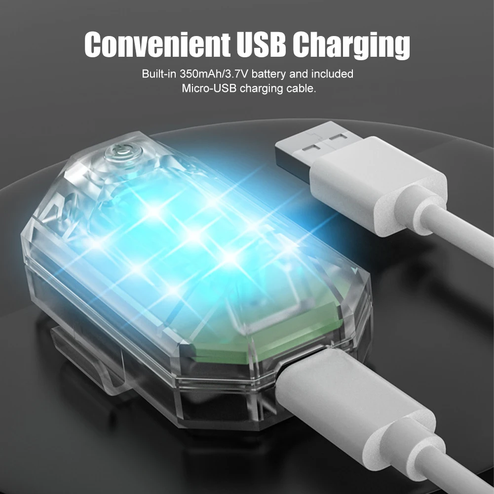 

Беспроводной светодиодный стробоскосветильник с дистанционным управлением, USB-зарядка, предупреждение о столкновениях, мигающий индикато...