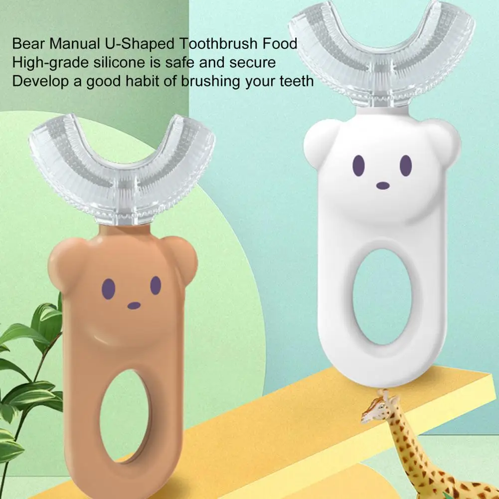 

Newborn Toothbrush Excellent Detachable U-type Children Toothbrush No Odor 360 Degree Deep Cleaning Toddler Toothbrush