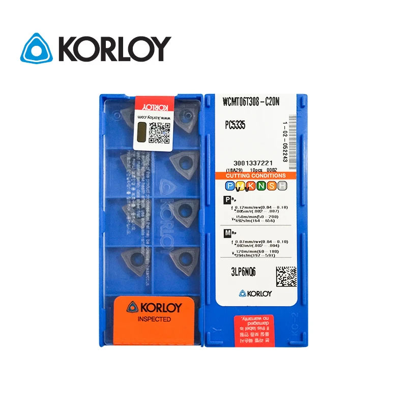 10шт KORLOY WCMT 030208 040208 050308 WCMT06T308 080408 080412 C20N C20 NCM325 PC5335 Вставка для быстрых сверл с ЧПУ