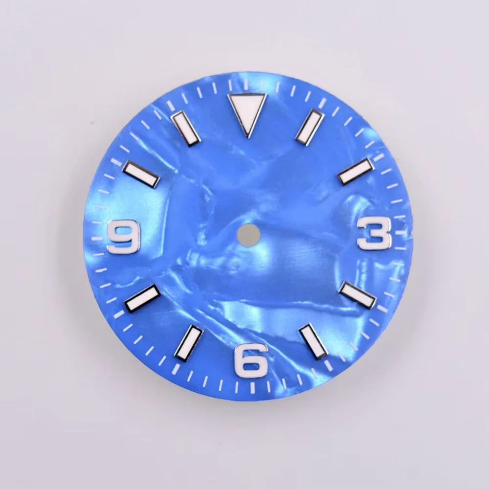 Зеленый светящийся циферблат для часов NH35A NH36 NH36A стерильный 29 мм