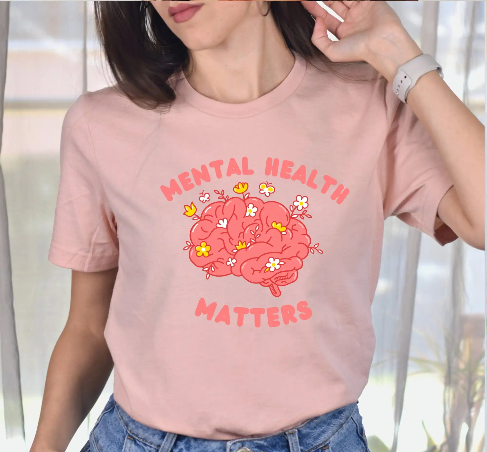 Женская футболка с мотивирующей надписью психическое здоровье