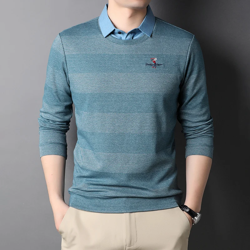 

Мужской свитер с длинным рукавом и круглым вырезом, размеры до 4XL