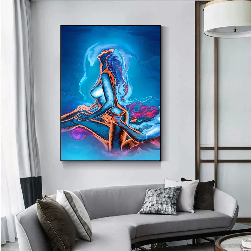 Абстрактная Сексуальная Женщина Мужчины Обнаженное Тело Плакаты Холст Картина