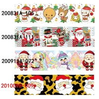 printed christmas cartoon santa claus grosgrain ribbon 25mm for hairbows diy crafts 10yards handmade decoration material