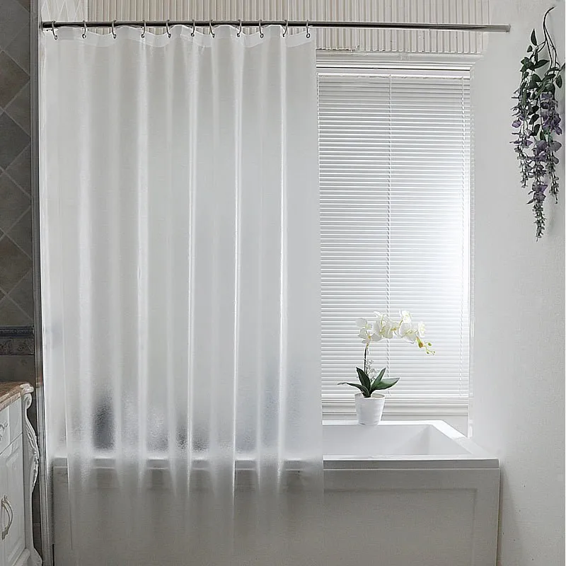 

Shower Curtain Liner Plastic EVA Translucent Bath Mold and Mildew Resistant Extra Long Bathroom Clear Stall Curtains