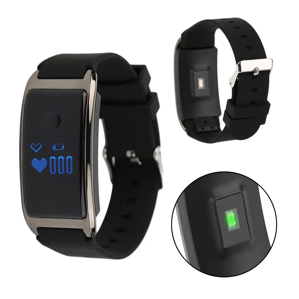 

MD8 0.66 Inch OLED Display Waterproof IP68 Silicone Smart Bracelet Silicone Heart Rate Monitoring Smart Wristband