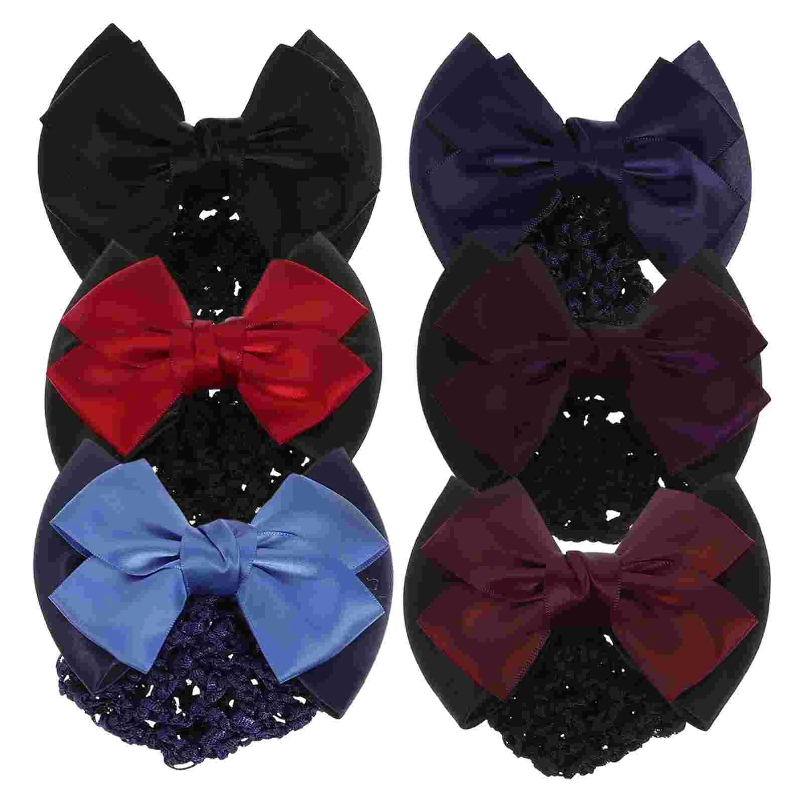 

6 Pcs Hair Accessories Snood Hairpins Korean Version Elastic Clips Bow Headdress Woman