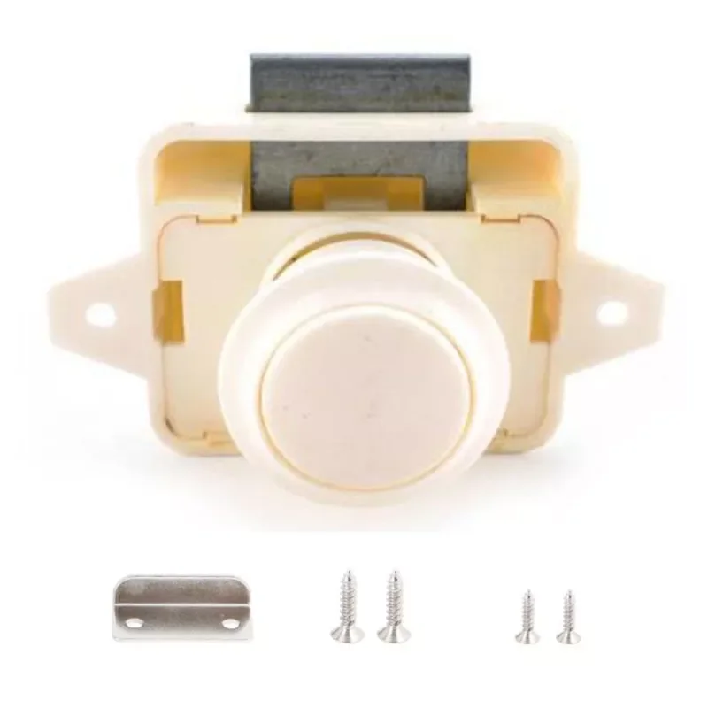

15-18mm Caravan Boat RV Cabinet Furniture Latch Button Lock Mini Push Button Lock Easy Installation Hardware Accessory