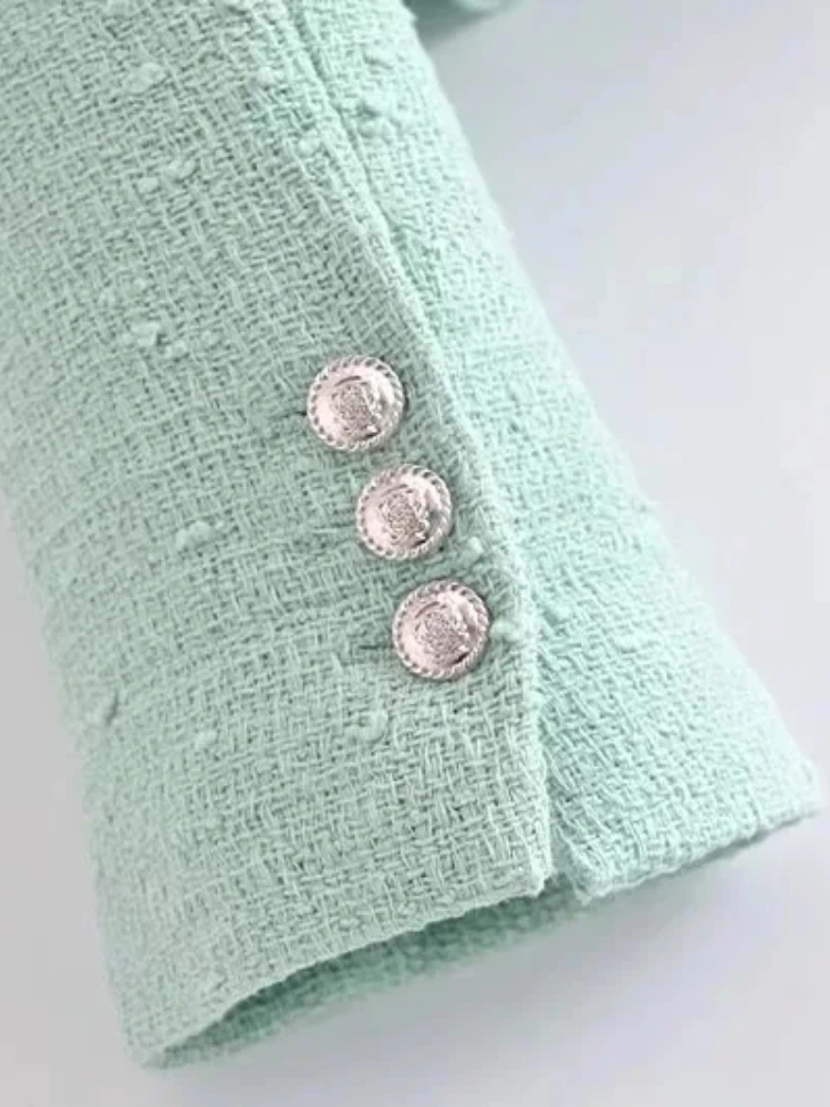 Пиджак BBWM женский короткий модный элегантный Однобортный блейзер с длинным