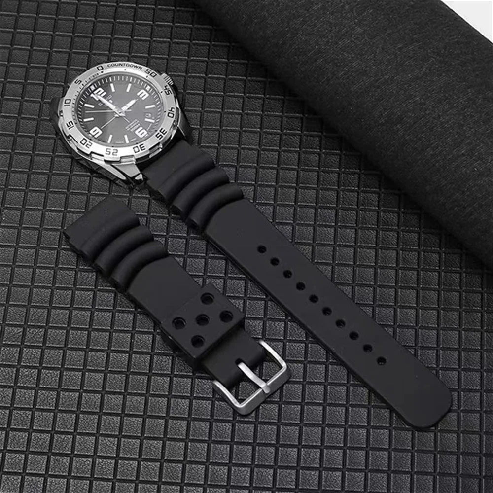 For Casio CA-61W 20/22/24mm Silicone Watch Band for FT-100W SGW100 W-720G BGD-501 Rubber Strap Wrist Watchstrap Bracelet