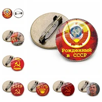 cccp russian national emblem communist symbol silver plated glass brooch soviet soviet insignia sickle hammer