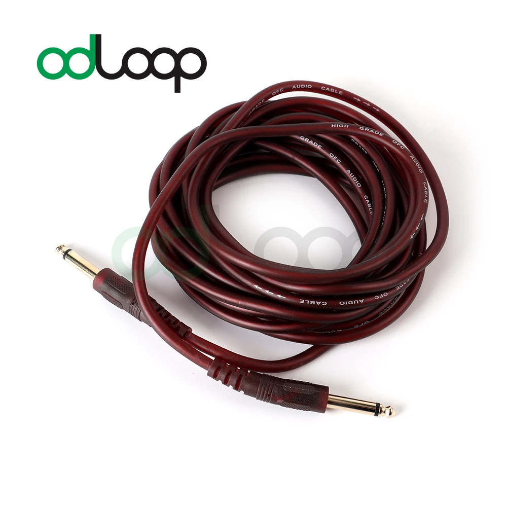 

ODLOOP Guitar Cable 6.35mm Mono Jack Speaker Cable Instrument Male to Male Cord Compatible with Electric Bass Guitar Keyboard