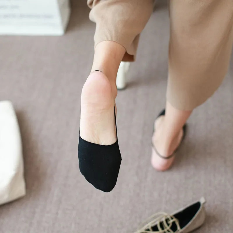 Носки-невидимки женские на бретельках тонкие мягкие кружевные носки карамельных