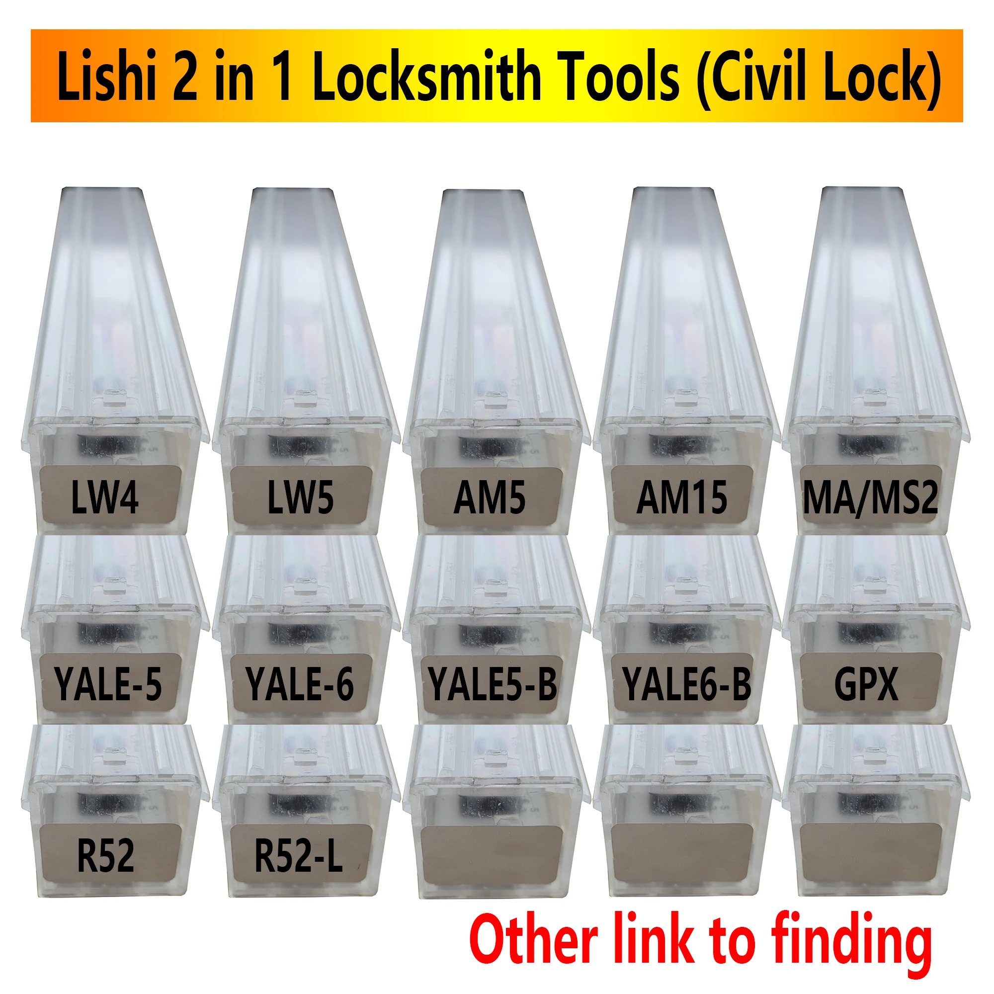 Lishi 2 in 1 Tools LW4 LW5 AM5 AM15 MA/MS2 YALE-5 YALE-6 YAL