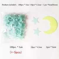 new 111pcs star and moon combination 3d wall sticker living room bedroom decoration for kids room home glow in the dark stickers