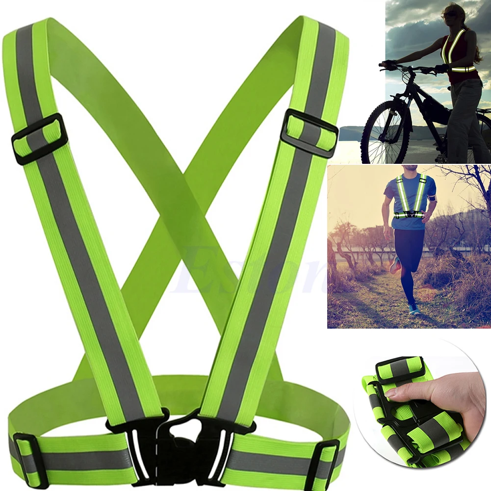 

Adjustable Safety Security High Visibility Reflective Vest Gear Stripes Jacket 85DD