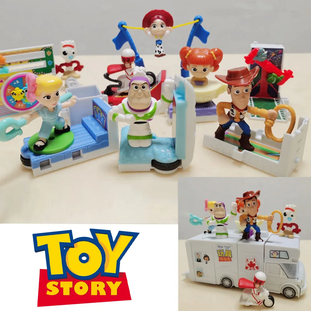 

2021 Happy Meal Toys Disney Toy Story Buzz Lightyear Woody Jessie Bo Peep Rex Doll Gifts Model Anime Figures Collect Ornaments