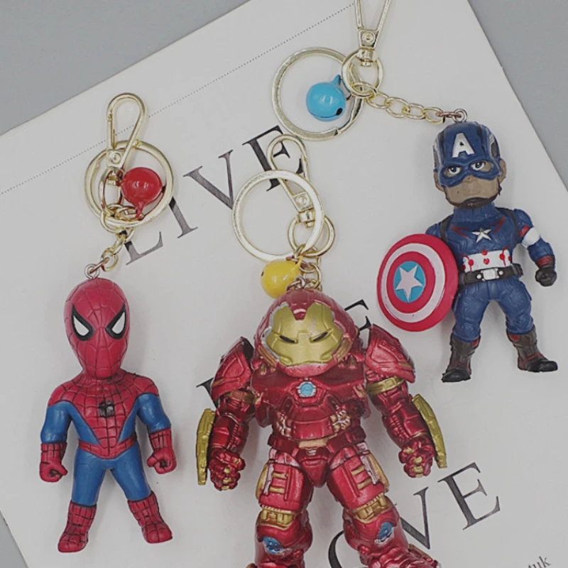 Disney Doll Keychain Avengers Doll Thor Captain Marvel DIY Ornaments Accessories Bag Pendant Creative Toys Present