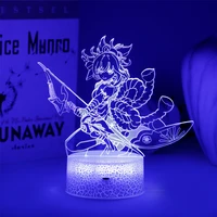 genshin impact yoimiya night light game 3d led lamp anime for bedroom decor kid gift can be combined to purchase acrylic board