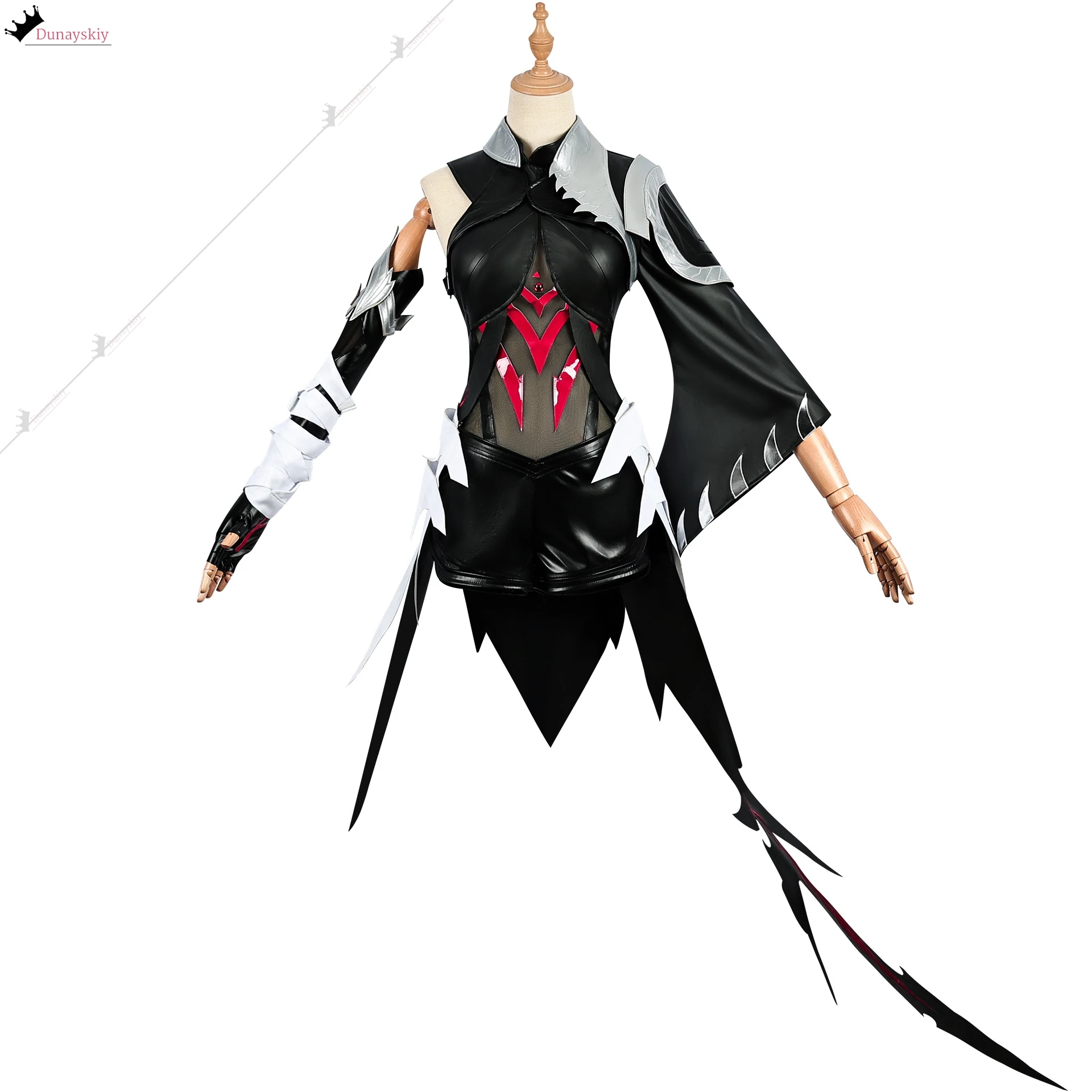 The Game Honor of Kings Cos YING Cosplay Costume Wig Set Black Dress Sexy Slim Women Clothing Halloween Anime Party Uniform