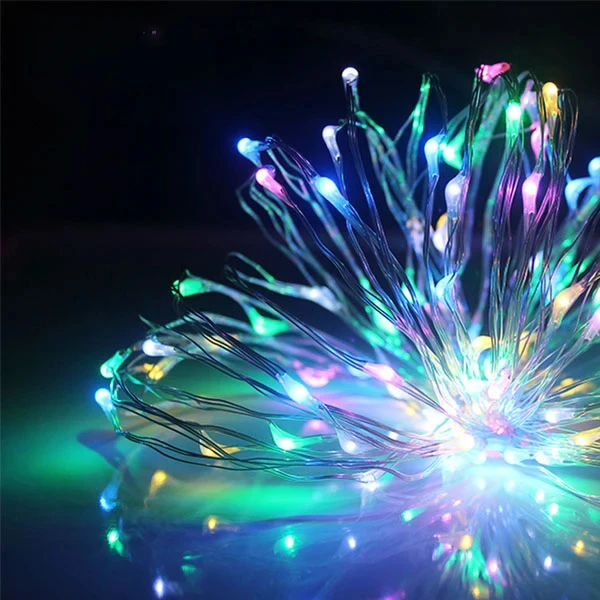 Бордисон светодиодная гирлянда медная проволока 8 цветов